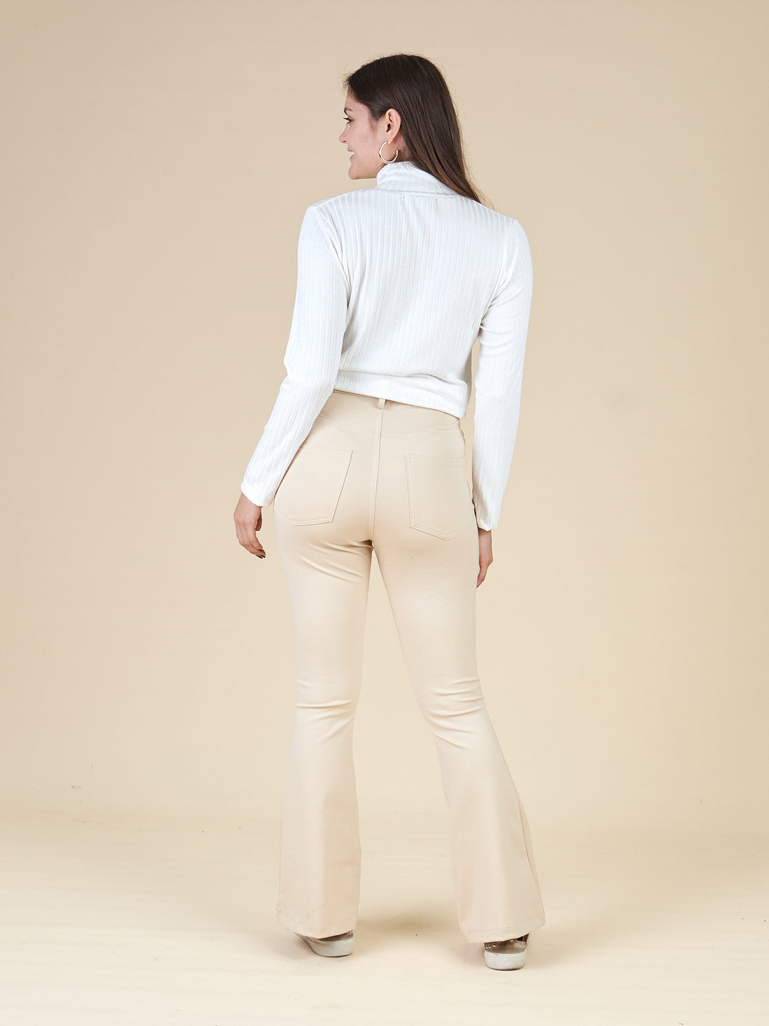 PANTALON ACAMPANADO ANTONELLA BEIGE XS OUTLET 4890