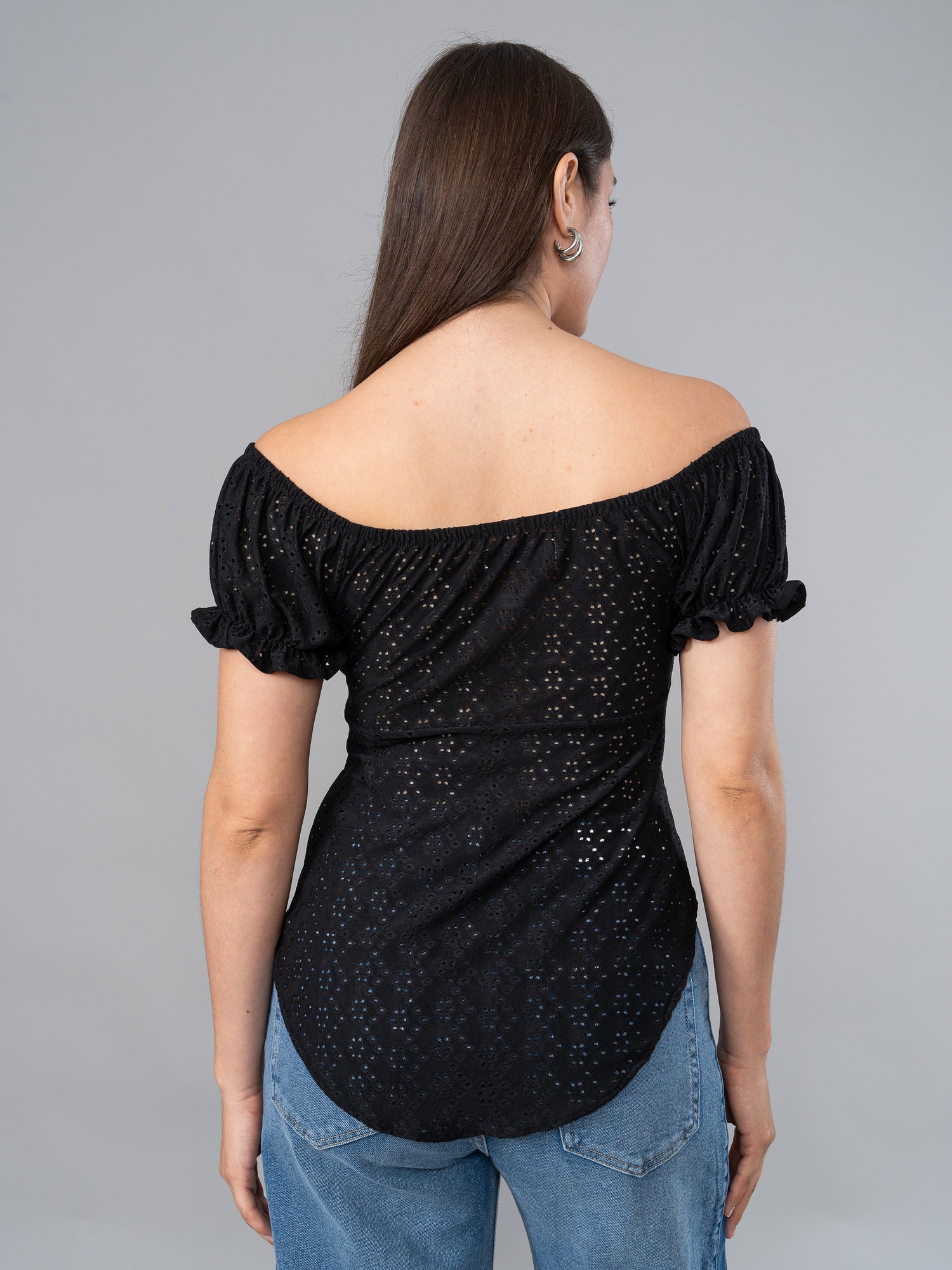 Blusa de Broderie Marsella Negra