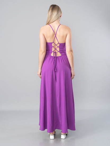 Vestido de Lino Caro Morado