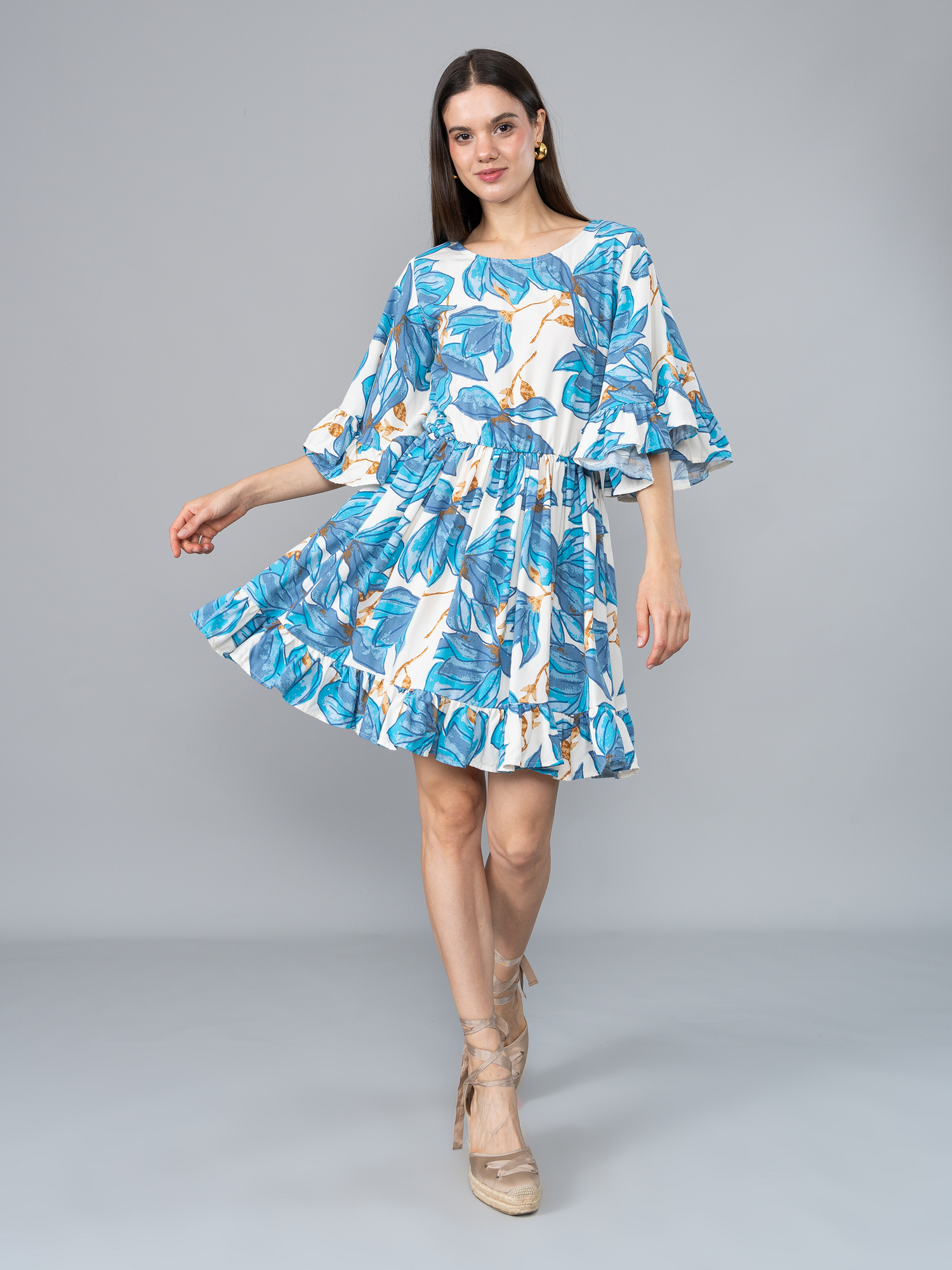 Vestido Mayra Estampado Azul