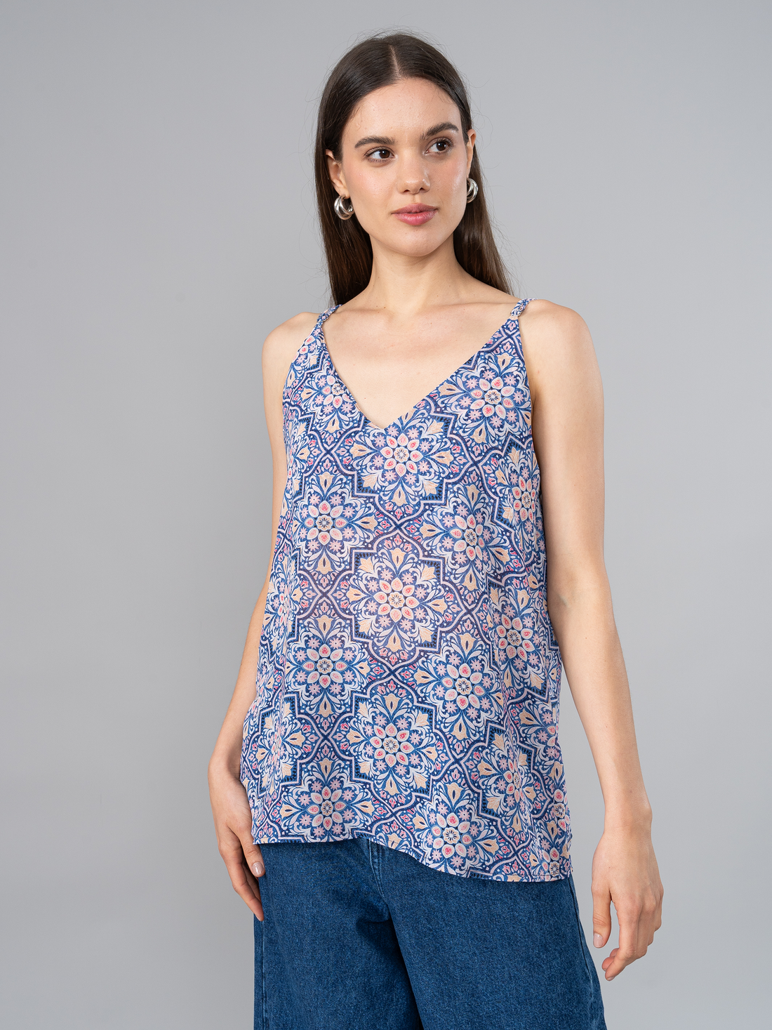 Blusa Luciana Estampada Azul