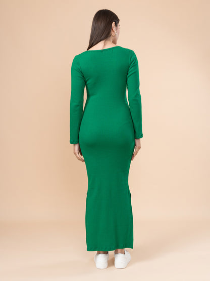 Vestido Danna Cuello V Verde