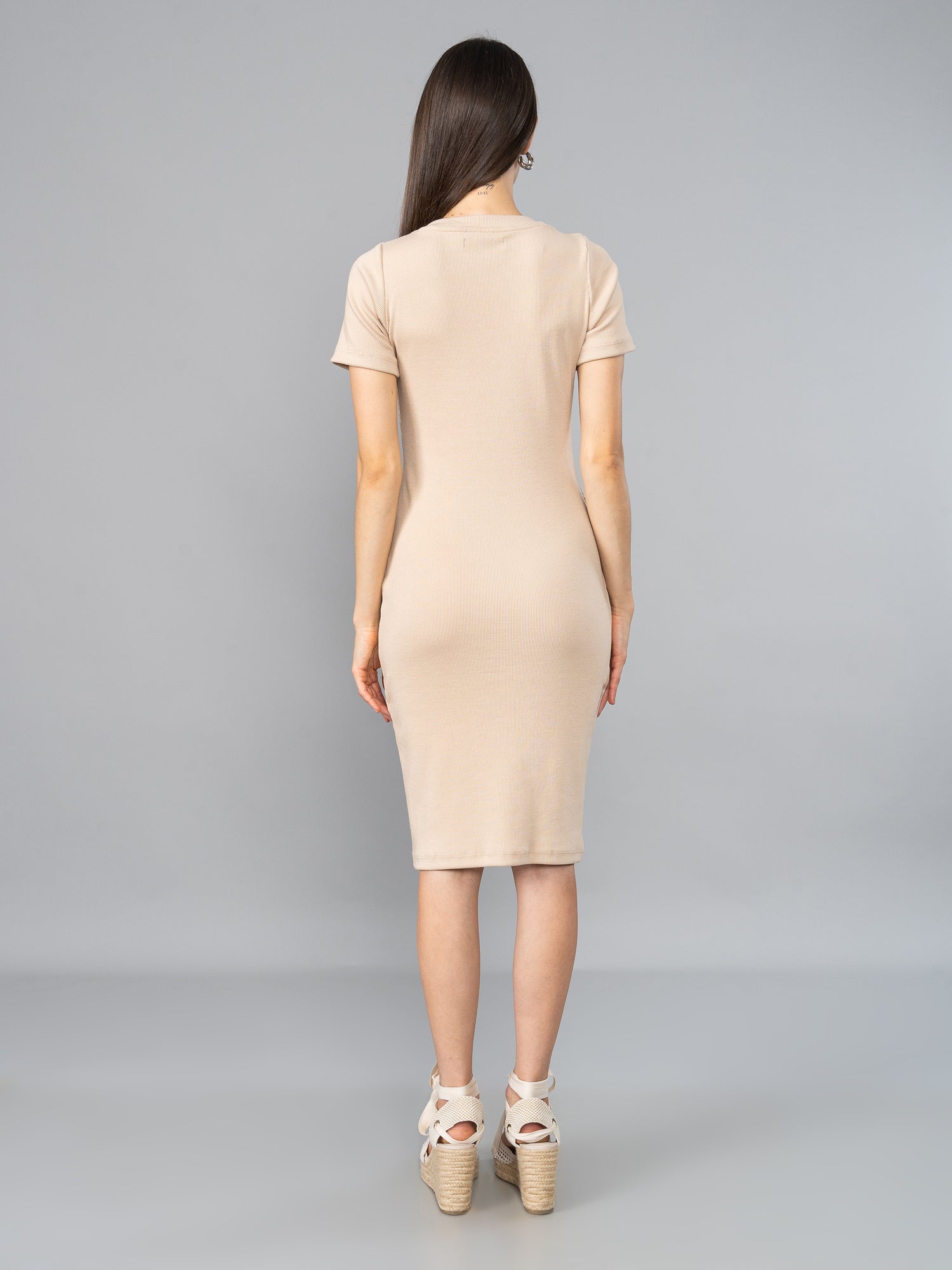 Vestido de Rib Cielo Beige