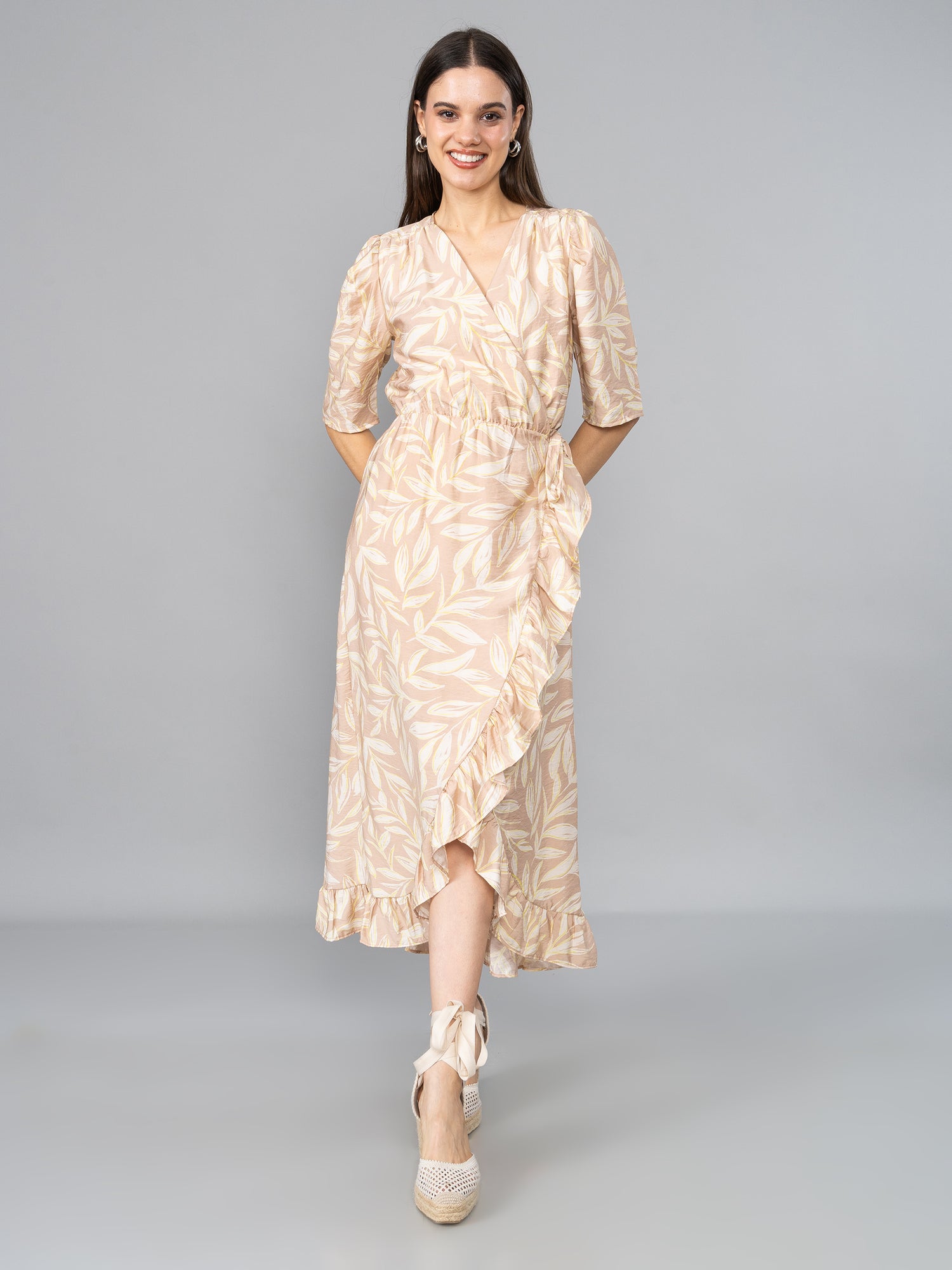 Vestido Emilia Estampado Beige