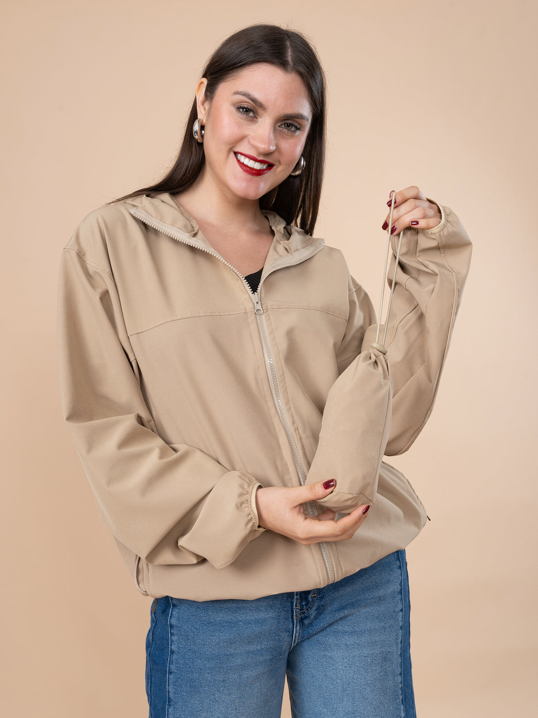 Cortaviento Impermeable Beige LM