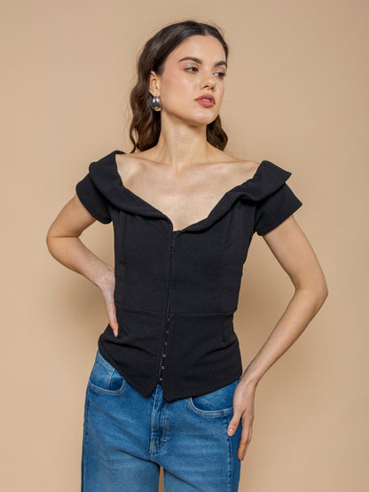 Blusa Corset Liliana Negra