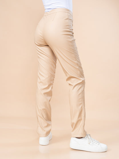 Pantalón Efecto Piel Catalina Camel