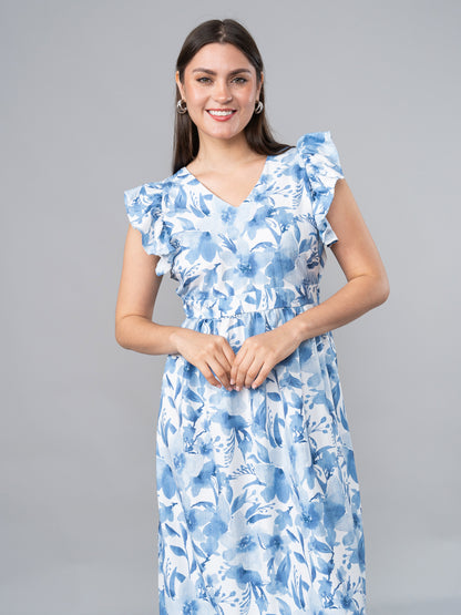 Vestido Marianne Estampado Azul